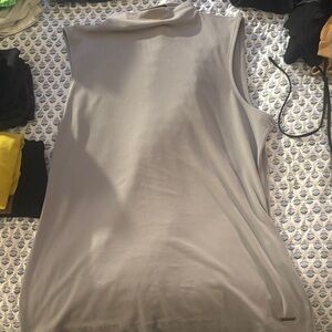 Tahari Light Gray High Neck Tank Top